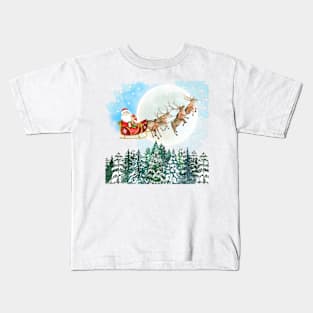 Santa’s Night to Ride Kids T-Shirt